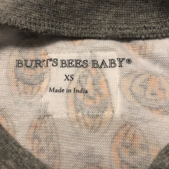 NWT Burt’s Bee Baby Heather Gray & Orange Squash Goals Organic Cotton PJ Set - Picture 3 of 10